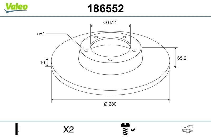 VALEO 186552 Bremsscheibe