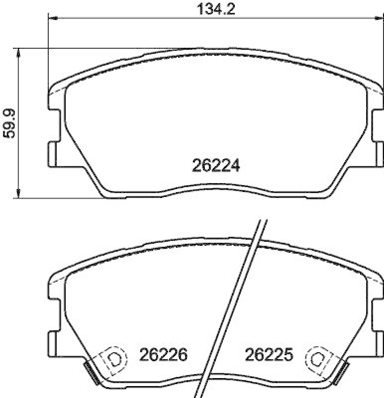 HELLA 8DB 355 040-591 Scheibenbremsbelagsatz