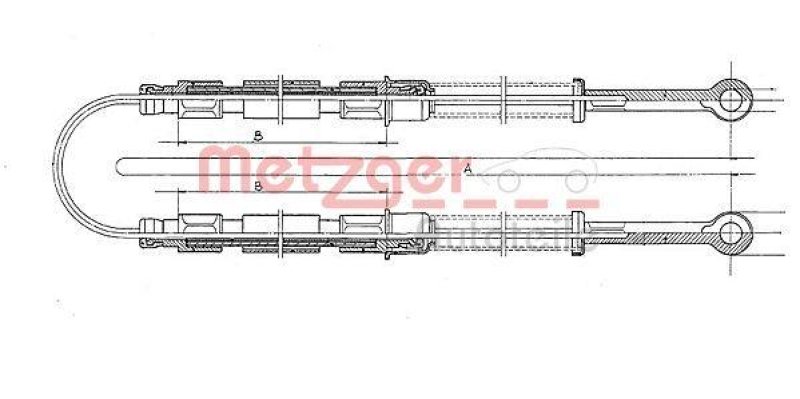 METZGER 12.102E Seilzug, Feststellbremse für FIAT/LANCIA /SEAT hinten