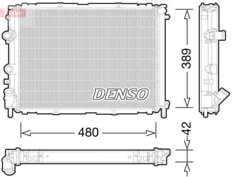 DENSO DRM23033 Kühler RENAULT CLIO II (BB0/1/2_, CB0/1/2_) 1.2 (BB0A, BB0F, BB10, BB1K, BB28, BB2D, BB2H, CB0A...) (1998 - )