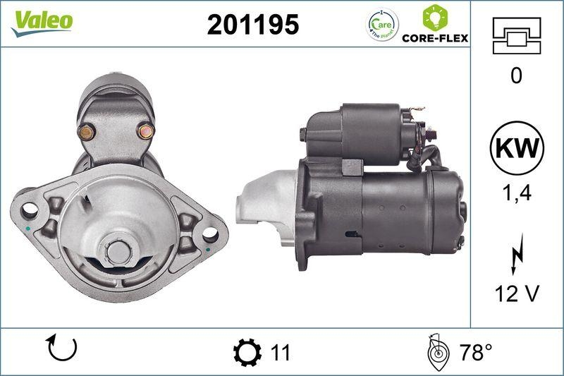 VALEO 201195 Starter - CORE-FLEX - OPEL