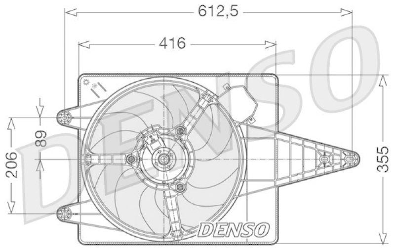 DENSO DER01004 Kühlerlüfter FIAT TIPO (160) 1.4 i.e. (160.AP, 160.AD, 160.EA) (1989 - 1995)