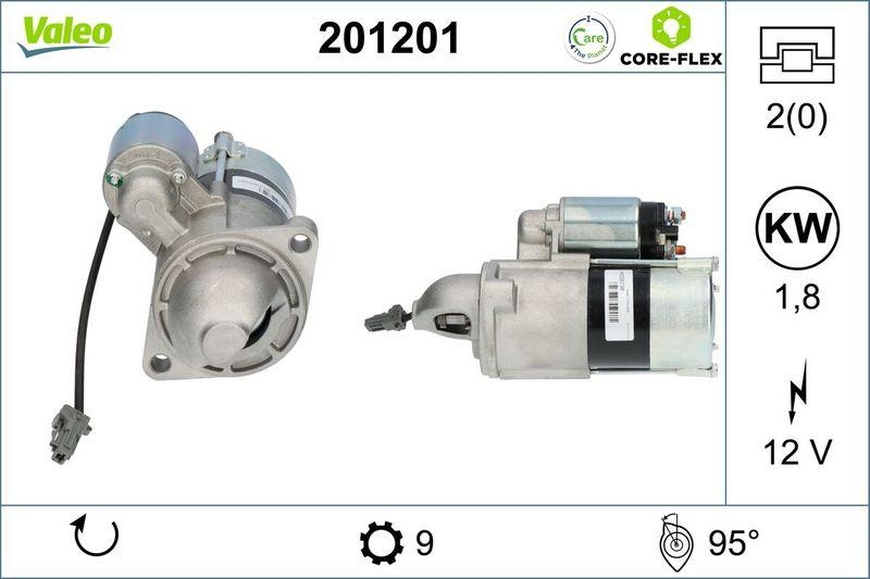 VALEO 201201 Starter - CORE-FLEX - OPEL