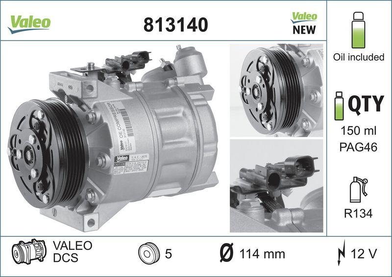 VALEO 813140 Kompressor VOLVO S80, V70, XC60, XC70