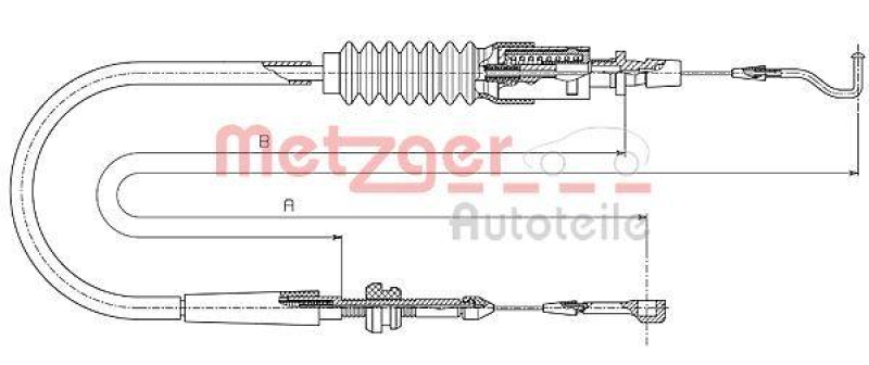 METZGER 14.4304 Gaszug für VW