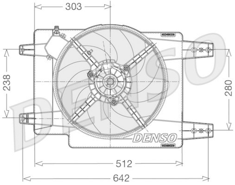 DENSO DER01011 Kühlerlüfter ALFA ROMEO 156 (932) 2.0 16V T.SPARK (932A2) (1997 - 2000)