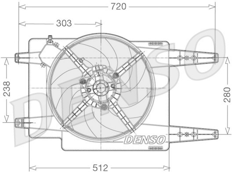 DENSO DER01017 Kühlerlüfter ALFA ROMEO 166 (936) 3.0 V6 24V (936A1___) (1998 - 2000)