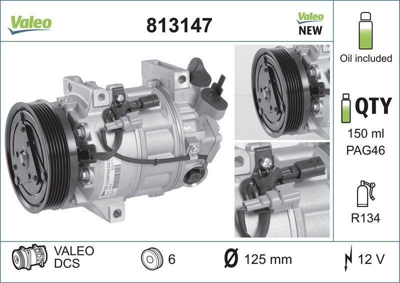 VALEO 813147 Kompressor RENAULT Laguna III, Latitude