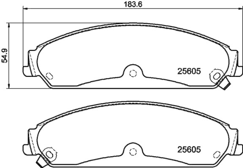 HELLA 8DB 355 020-541 Bremsbelagsatz, Scheibenbremsbelag für CHRYSLER/LANCIA