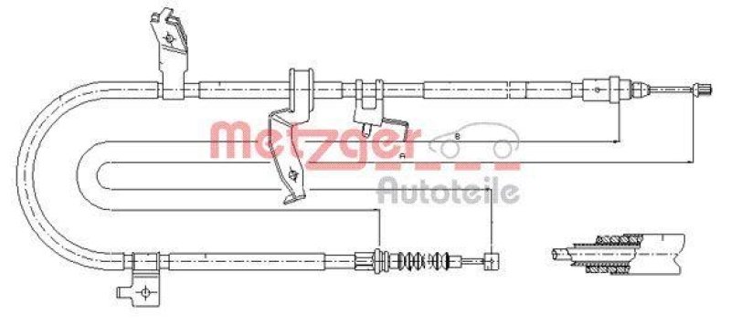 METZGER 17.0586 Seilzug, Feststellbremse