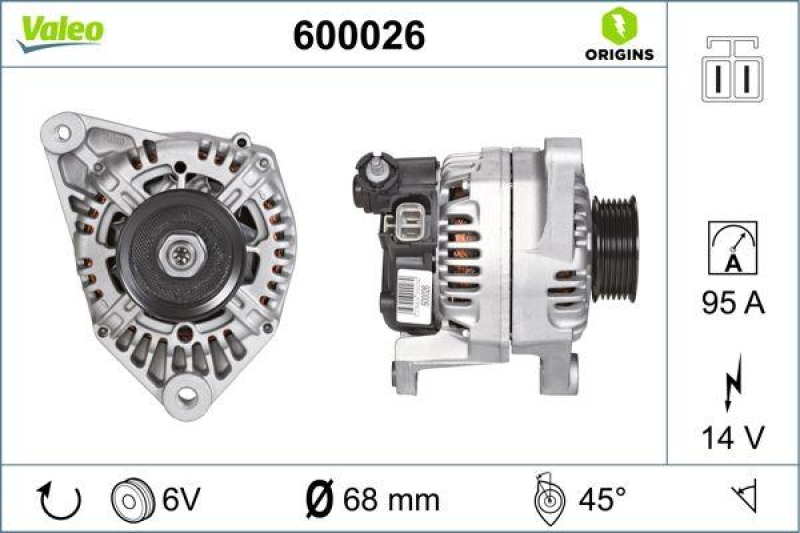 VALEO 600026 Generator Neu - ORIGINS