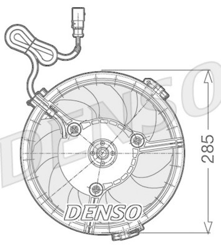 DENSO DER02005 Kühlerlüfter AUDI A4 (8D2, B5) 1.6 (1994 - 2000)