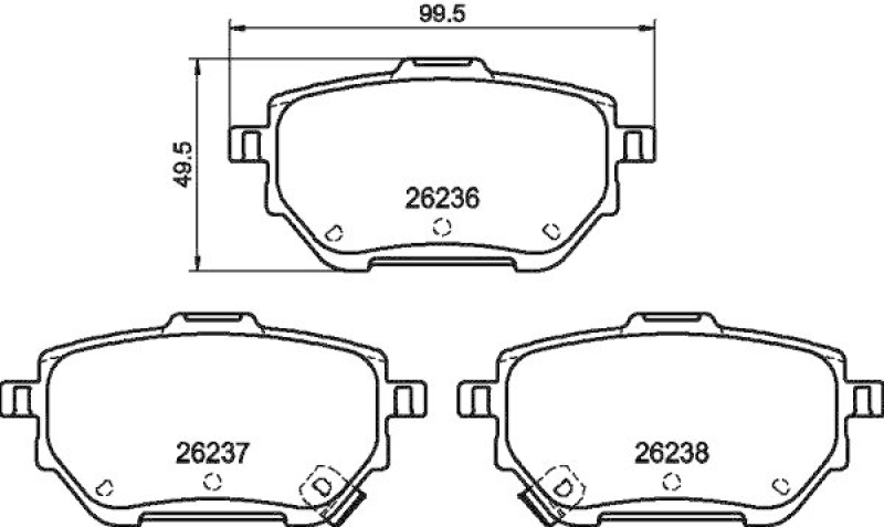 HELLA 8DB 355 040-711 Scheibenbremsbelagsatz