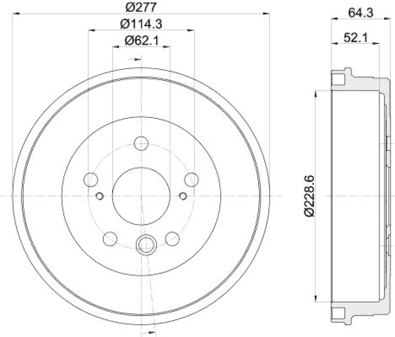 HELLA 8DT 355 300-031 Bremstrommel 60405