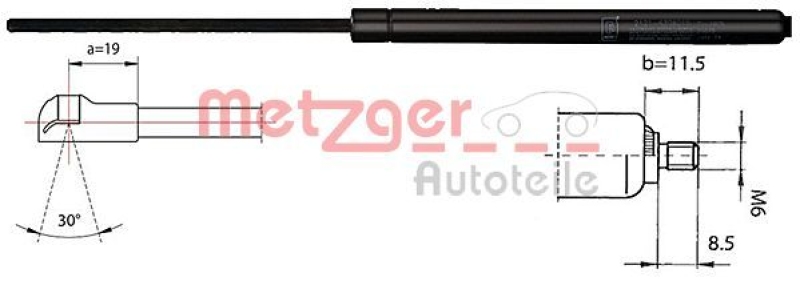 METZGER 2110337 Gasfeder, Koffer-/Laderaum für RENAULT