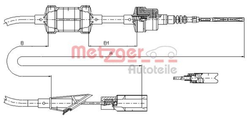 METZGER 412.11 Seilzug, Kupplungsbetätigung für FIAT/LANCIA