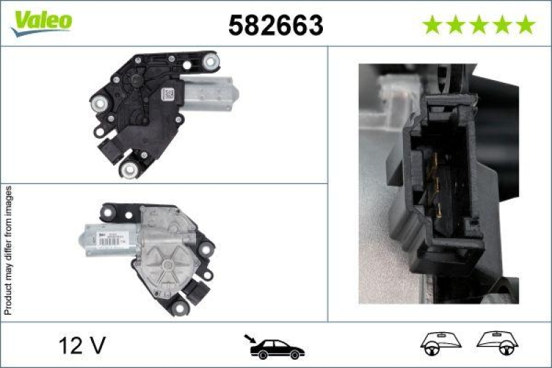 VALEO 582663 Wischermotor Heck