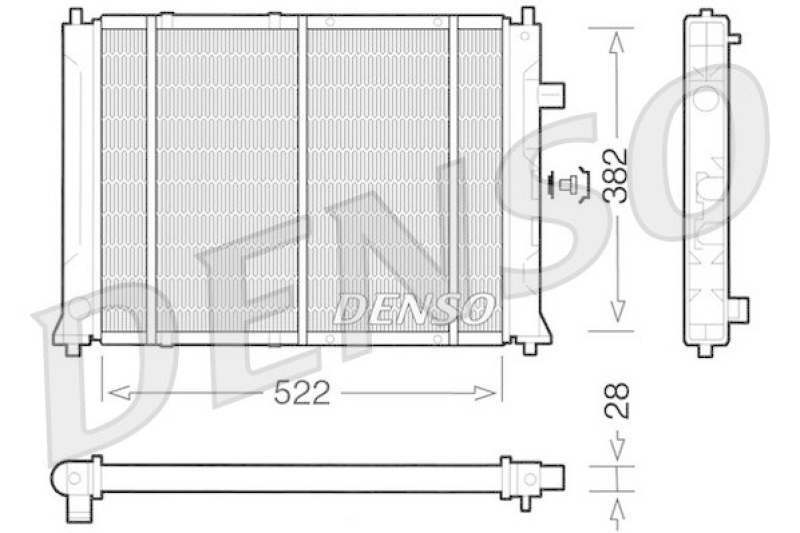 DENSO DRM24014 Kühler ROVER 200 (RF) 214 i (1995 - 2000)