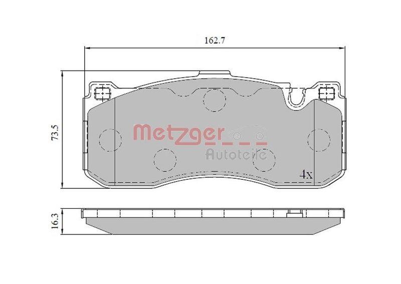 METZGER 1170830 Bremsbelagsatz, Scheibenbremse WVA 24 316