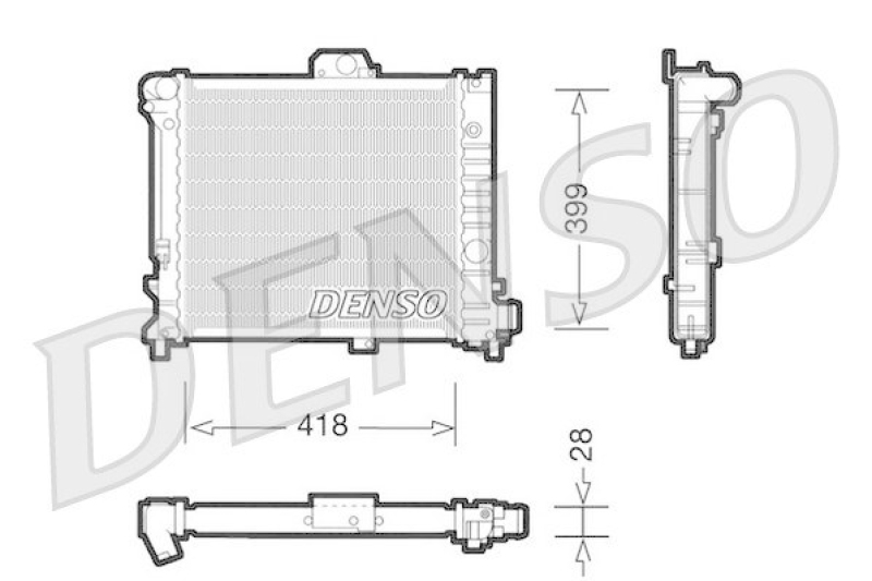 DENSO DRM25004 Kühler SAAB 9000 Hatchback 2.3 -16 CSE Eco Power (1993 - 1998)