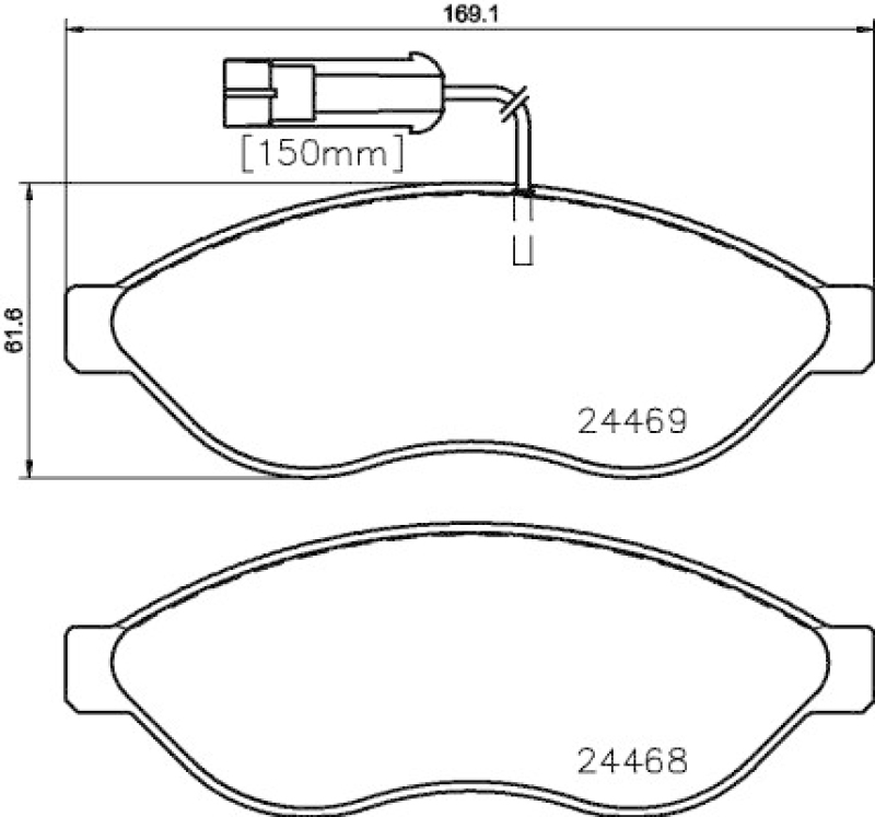 HELLA 8DB 355 020-661 Bremsbelagsatz Scheibenbremse