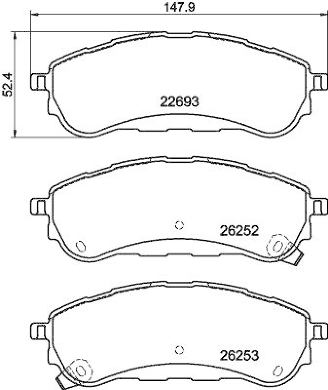 HELLA 8DB 355 040-751 Scheibenbremsbelagsatz