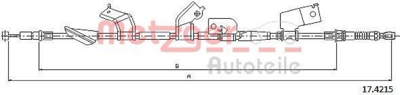 METZGER 17.4215 Seilzug, Feststellbremse