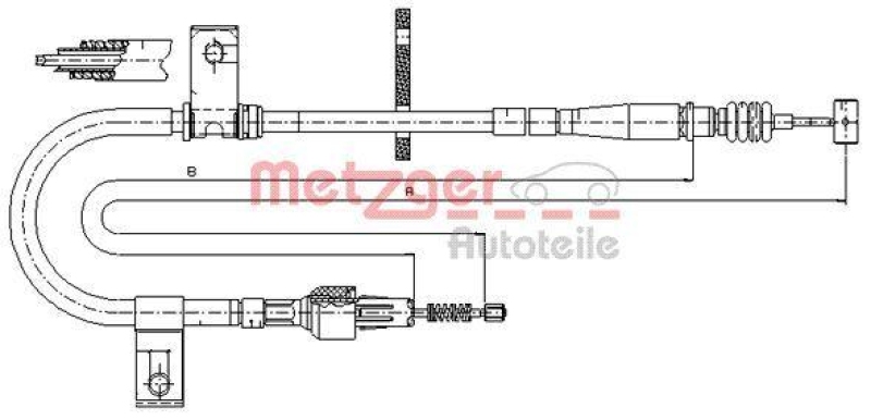 METZGER 17.5040 Seilzug, Feststellbremse für SUZUKI hinten rechts