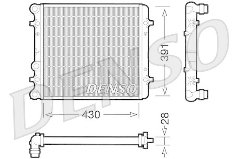 DENSO DRM32002 Kühler VW GOLF IV (1J1) 1.4 16V (1997 - 2005)