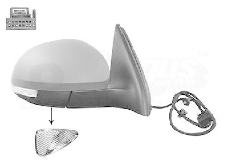 VAN WEZEL 5745818 Außenspiegel rechts beheizbar für elektr. Spiegelverstellung