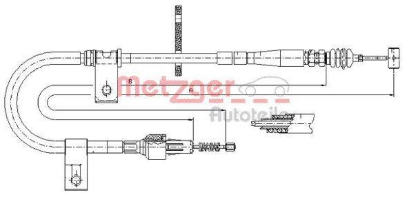 METZGER 17.5041 Seilzug, Feststellbremse für SUZUKI hinten links