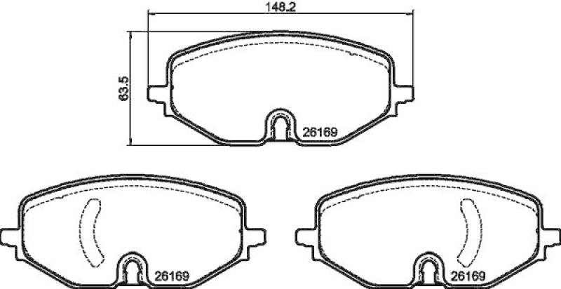 HELLA 8DB 355 040-801 Scheibenbremsbelagsatz