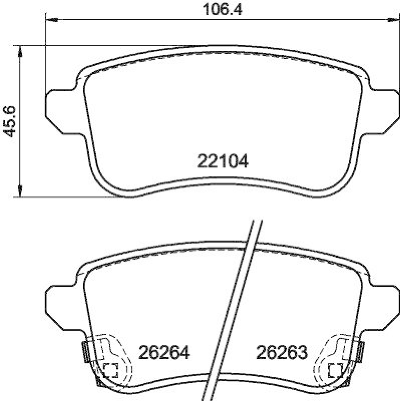 HELLA 8DB 355 040-811 Scheibenbremsbelagsatz