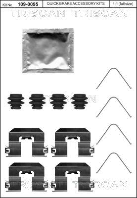 TRISCAN 8105 431652 Montagesatz, Scheibenbremsbelag für Hyundai, Kia