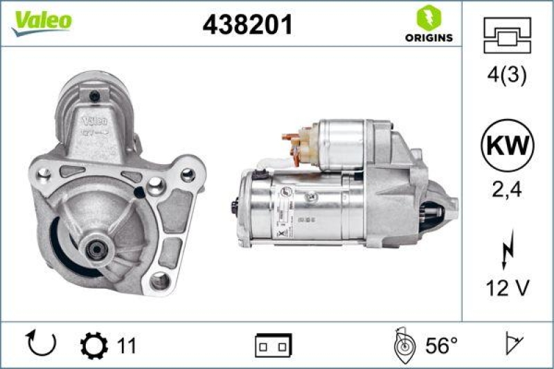 VALEO 438201 Starter Neu - ORIGINS