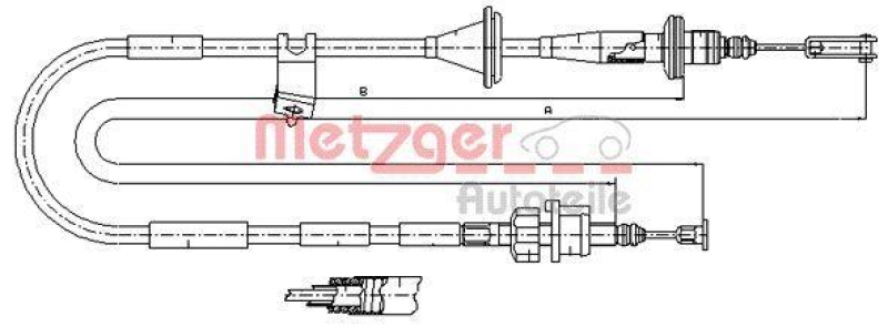 METZGER 18.6112 Seilzug, Kupplungsbetätigung für SUZUKI