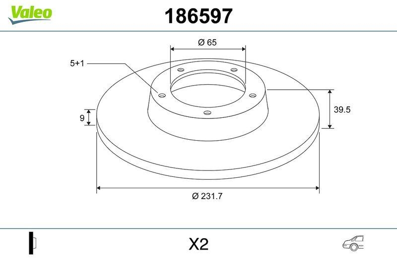 VALEO 186597 Bremsscheibe