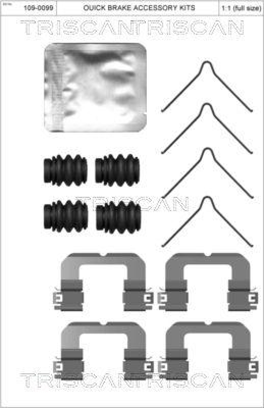 TRISCAN 8105 431653 Montagesatz, Scheibenbremsbelag für Hyundai, Kia