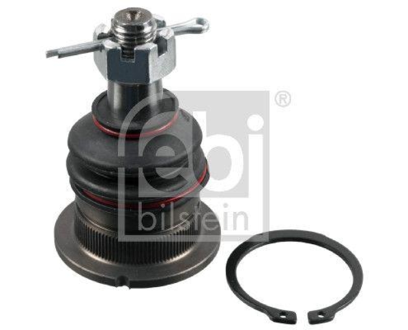 FEBI BILSTEIN 41863 Traggelenk mit Kronenmutter, Splint und Sicherungsring für HYUNDAI