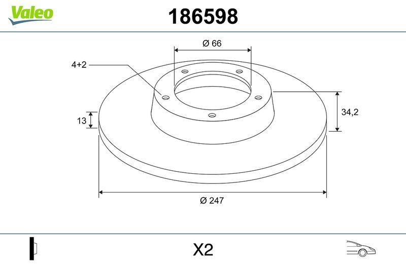 VALEO 186598 Bremsscheibe