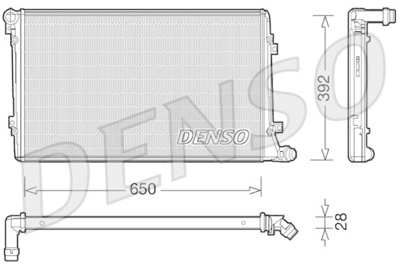 DENSO DRM32019 Kühler VW TOURAN (1T1, 1T2) 1.9 TDI (2003 - 2010)