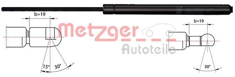 METZGER 2110356 Gasfeder, Koffer-/Laderaum f&uuml;r SAAB