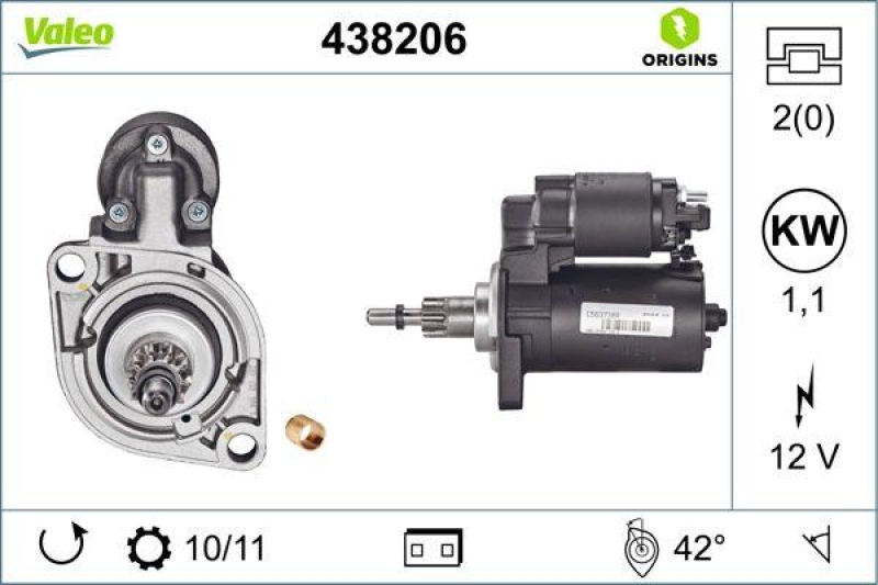 VALEO 438206 Starter Neu - ORIGINS