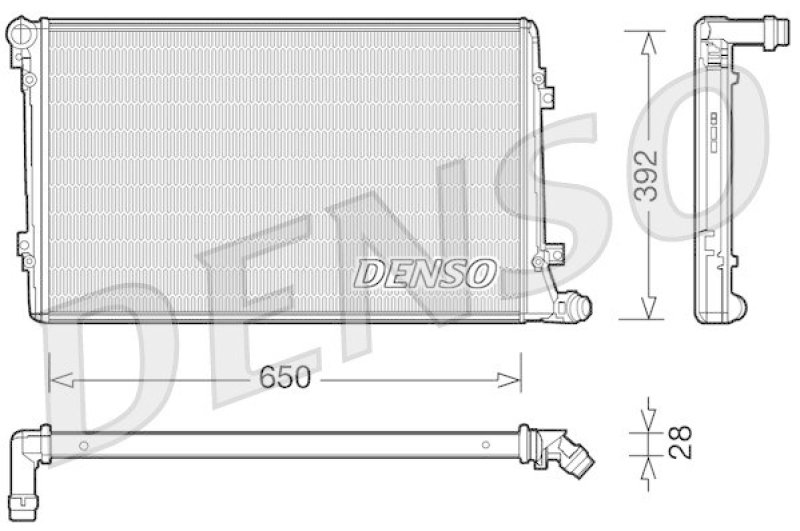 DENSO DRM32019 Kühler VW TOURAN (1T1, 1T2) 1.9 TDI (2003 - 2010)