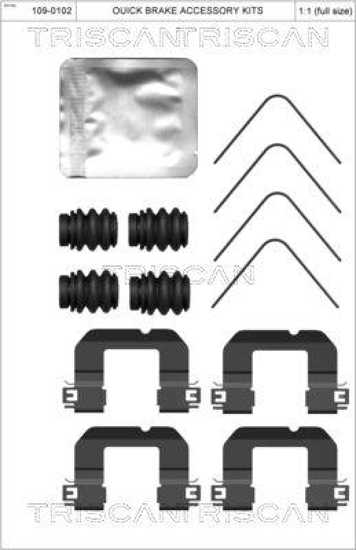 TRISCAN 8105 431655 Montagesatz, Scheibenbremsbelag für Hyundai, Kia