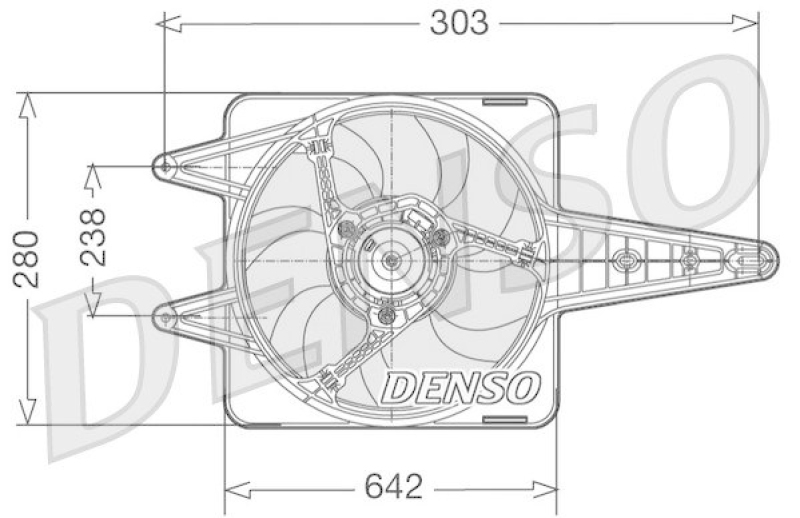 DENSO DER09029 Kühlerlüfter FIAT UNO (146A/E) 75 i.e. 1.5 (1985 - 1993)