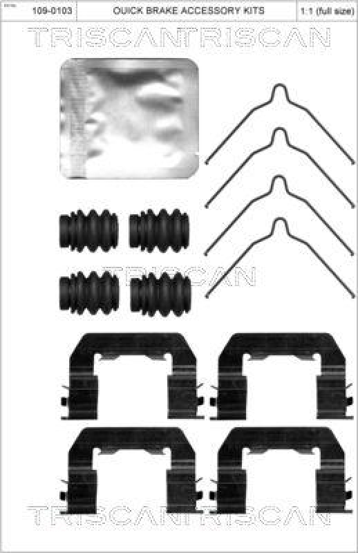 TRISCAN 8105 431656 Montagesatz, Scheibenbremsbelag für Hyundai, Kia