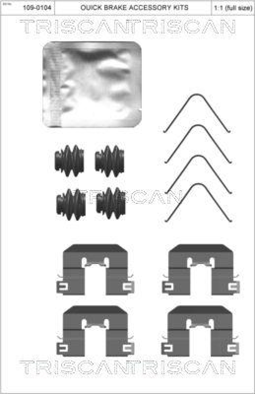 TRISCAN 8105 431657 Montagesatz, Scheibenbremsbelag für Hyundai, Kia