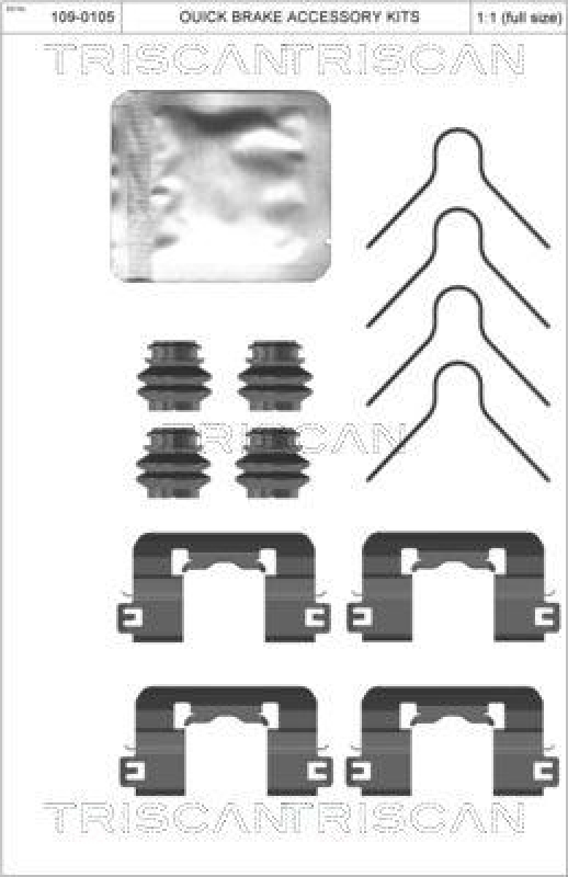 TRISCAN 8105 431658 Montagesatz, Scheibenbremsbelag für Hyundai, Kia