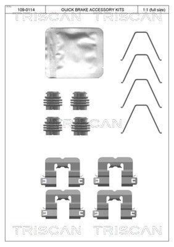 TRISCAN 8105 431659 Montagesatz, Scheibenbremsbelag für Hyundai, Kia